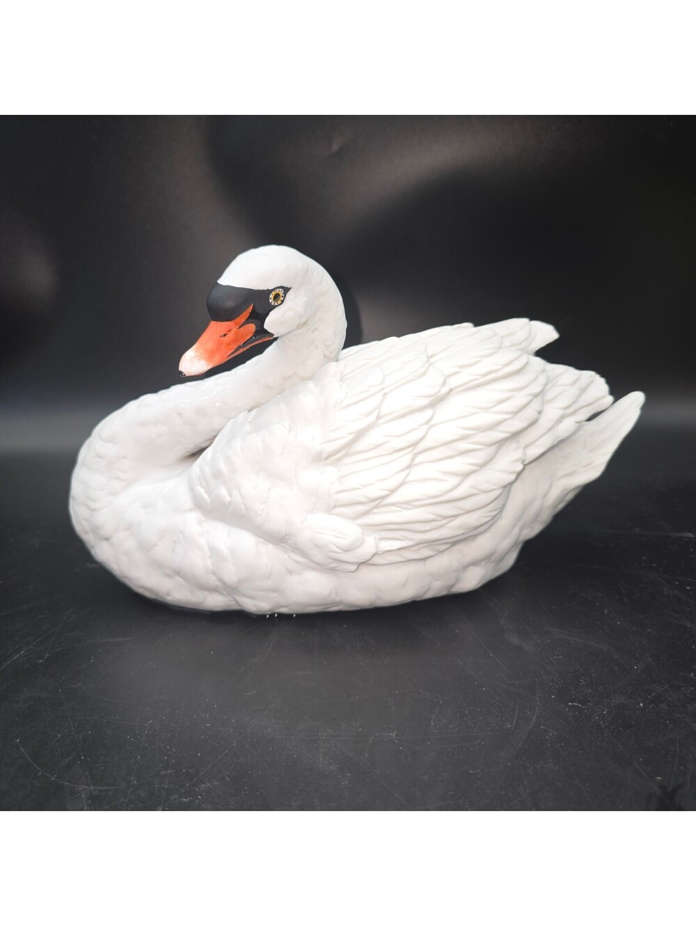 Vintage Royal Heritage The Regal Swan Porcelain Bisque Figurine 11" Large